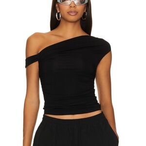 Black One-Shoulder Women's Top
